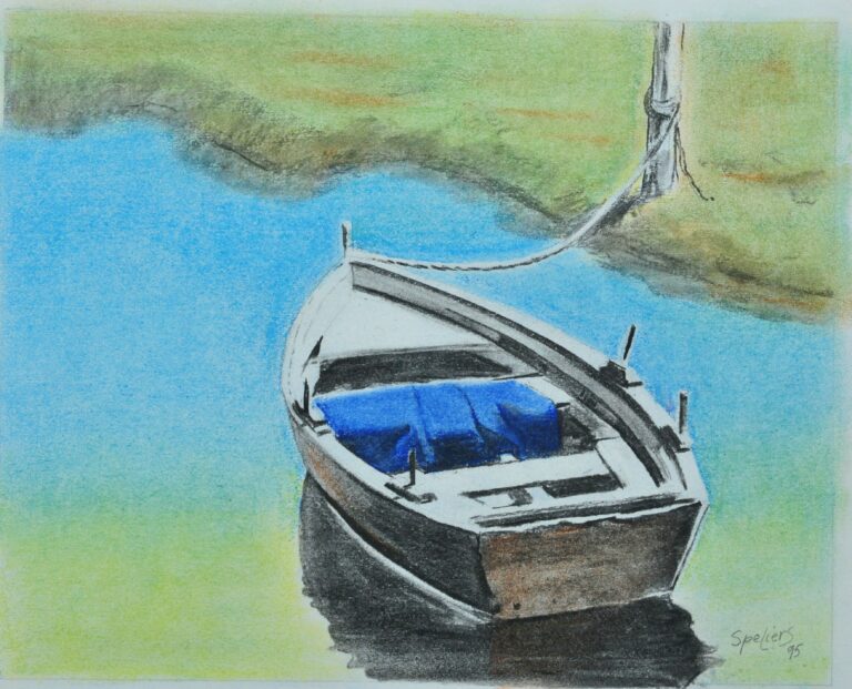 Barque à l'étang bleu