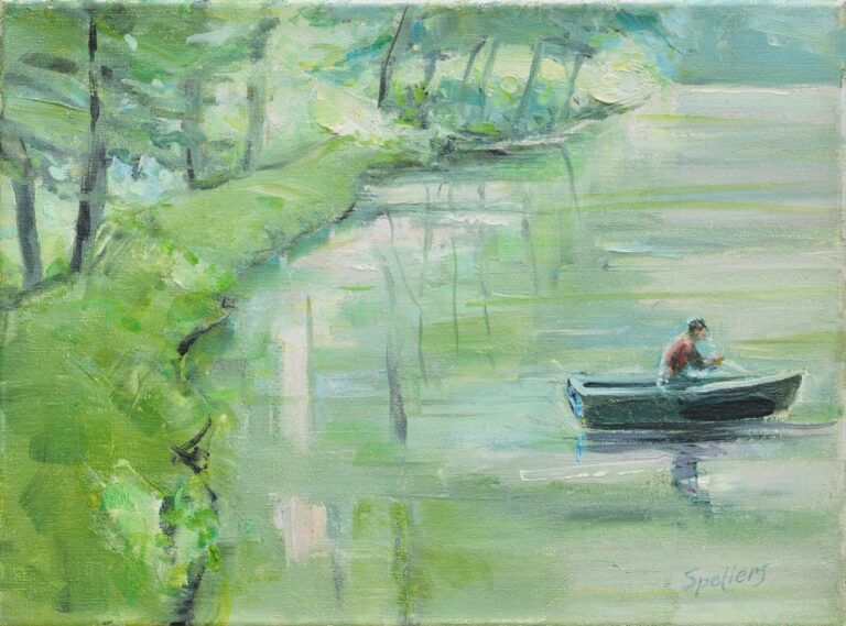 Le pêcheur sur l’étang